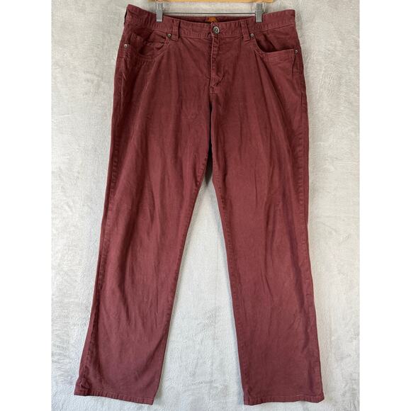 Tommy Bahama 5-Pocket Pants 35x32 Stretch Maroon Burgundy Corduroy Straight Jean